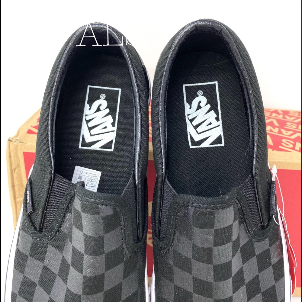 VANS Classic Slip On Checkerboard Black Canvas Low Top Sneaker Mens VN000EYE276 - Picture 7 of 7